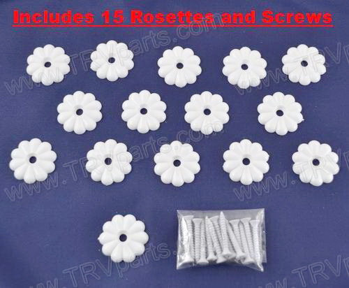 Plastic Rosettes White SKU805 - Click Image to Close