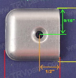 Chrom Metal End Caps to cover vinyl insert SKU1295 - Click Image to Close