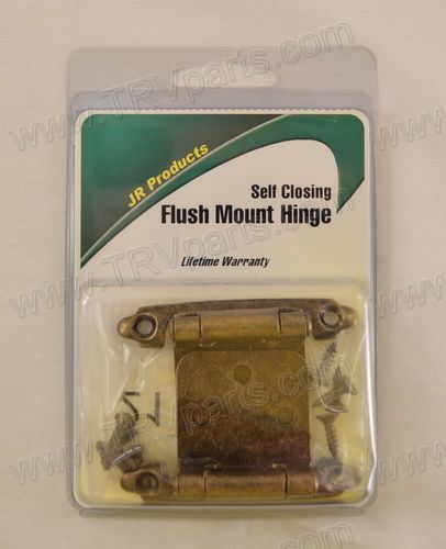 Flush Mount Hinge Self Closing Antique Brass SKU759