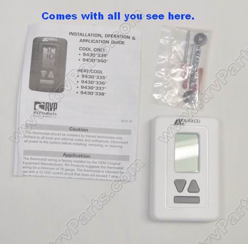 Coleman White Digital Wall Thermostat SingleStage sku2416 - Click Image to Close