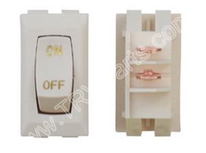 Ivory On Off 12 VDC Interior Switch SKU600 - Click Image to Close