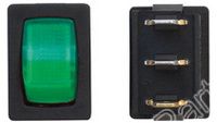 Black Mini Green Illuminated On Off Switch 12v SKU617