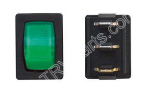 Black Mini Green Illuminated On Off Switch 12v SKU617
