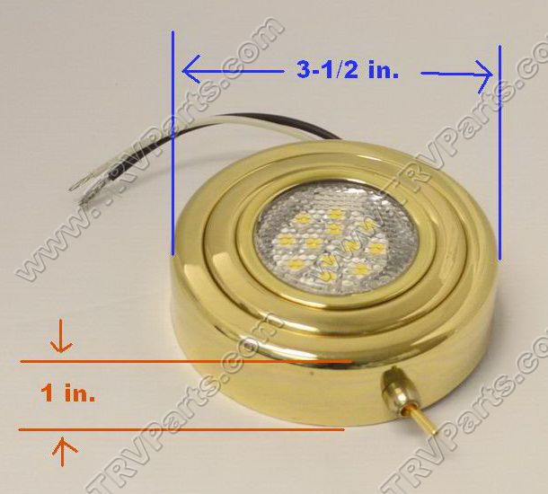 Brass Bright White Puck Light with Switch sku151