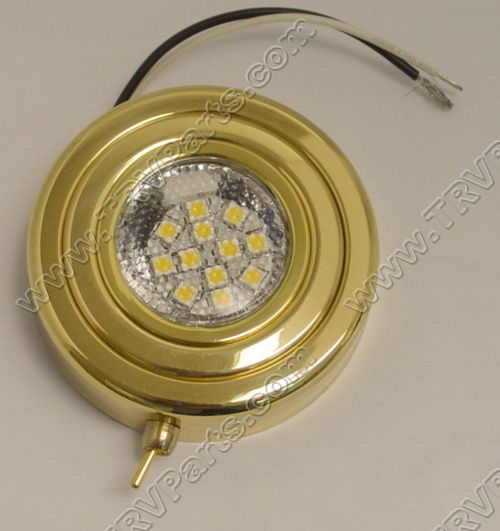 Brass Bright White Puck Light with Switch sku151 - Click Image to Close