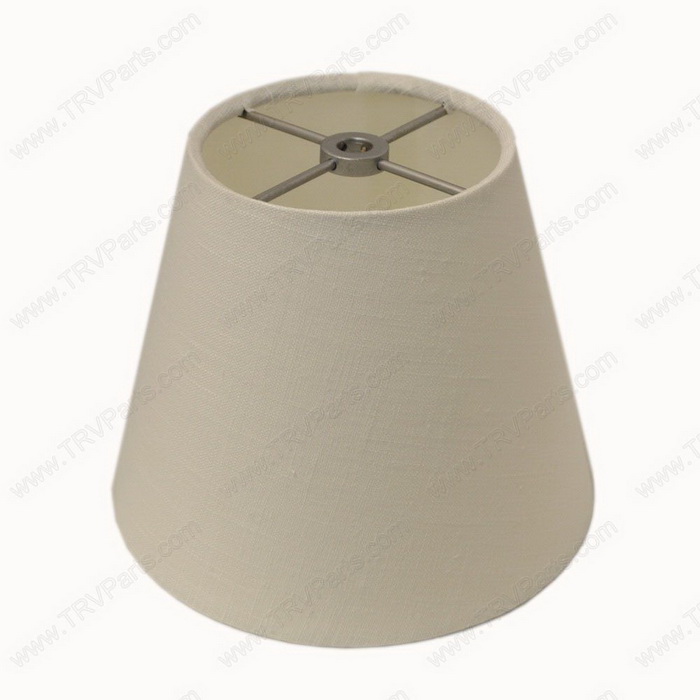Small White Lampshade Chrome hardware Linen Cloth sku2237 - Click Image to Close