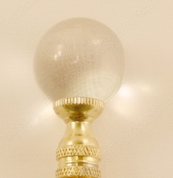 Clear Crystal Finial with Brass Base sku2251