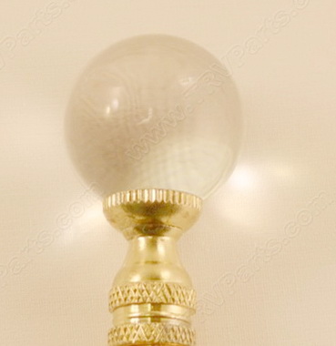 Clear Crystal Finial with Brass Base sku2251 - Click Image to Close