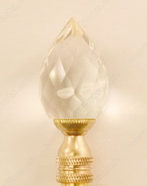 Diamond Cut Clear Crystal Finial with Brass Base sku2146