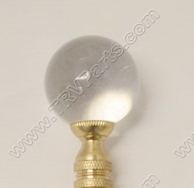 Clear Crystal Finial with Brass Base sku2262 - Click Image to Close