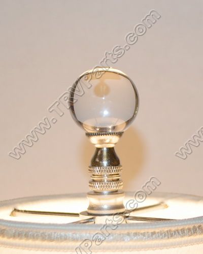 Clear Crystal Finial with Chrome Base sku2264 - Click Image to Close