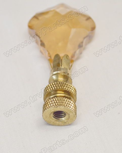 Pretty Aulburn Topaz Crystal Lamp Finial Antique Base sku2476 - Click Image to Close