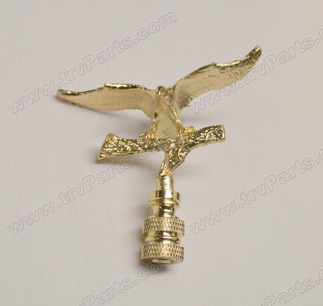 Noble High Polished Brass Landing Bald Eagle Finial sku2478 - Click Image to Close