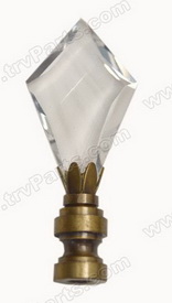 Diamond Cut Clear Crystal Finial in Brass Base sku2481 - Click Image to Close