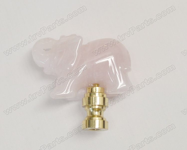 Pink Baby Elephant Finial in Onyx with Gold Base sku2490