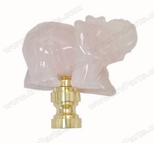 Pink Baby Elephant Finial in Onyx with Gold Base sku2490 - Click Image to Close
