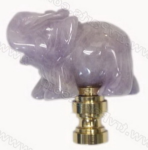 Purple Baby Elephant Finial in Onyx with Gold Base sku2491