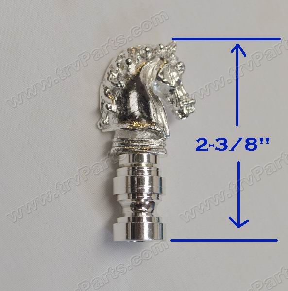 Elegant Horse Finial in Polished Chrome sku2496 - Click Image to Close