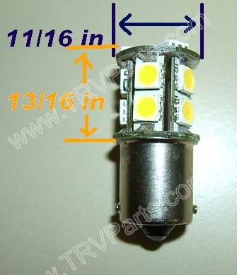 1156 Warm White 13 SMD LED Cluster Light SKU595 - Click Image to Close