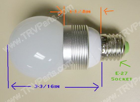 12 Volt Standard US 110 socket Warm White bulb SKU176 - Click Image to Close