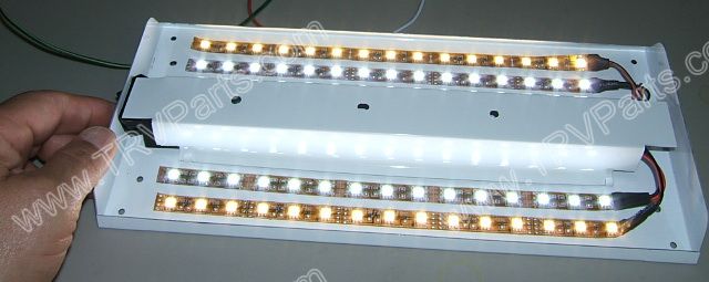 2 stage Warm White LED kit- 4 strips for 18in Light. LED-kit24 - Click Image to Close