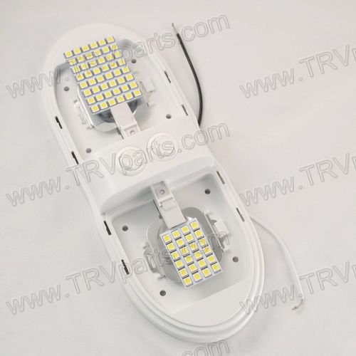 Interior 72 Warm White LED Double Dome Light with Switch SKU1930 - Click Image to Close