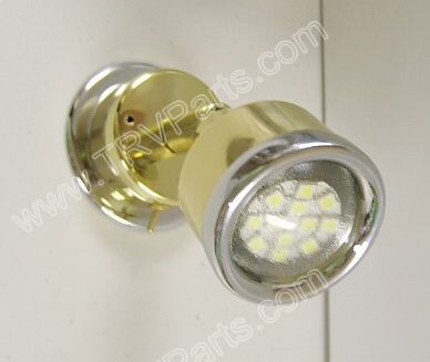 Bright white LED Reading Light Brass with Chrome trim SKU285 - Click Image to Close