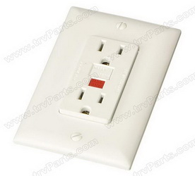 Dual GFCI Outlet with Cover Plate in White - Click Image to Close