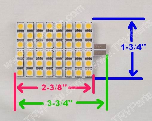 T10 with 48 Warm White 5050 LEDs on Plate SKU1305 - Click Image to Close
