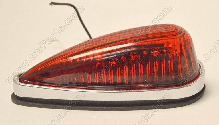 1 Teardrop Curved Base Light w14 Red LED wL Gasket SKU2646