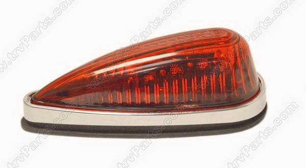 1 Teardrop Curved Base Light w14 Red LED wL Gasket SKU2646