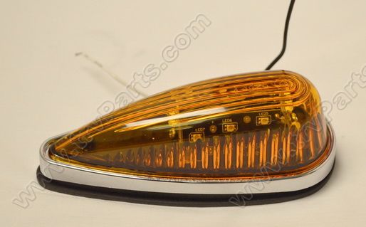 1 Teardrop Curved Base Light w10 Amber LEDs wL Gasket SKU2347