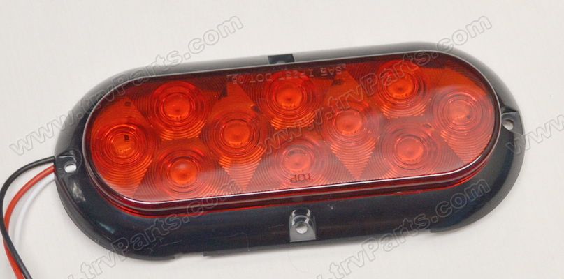 Red LED 10 Diode Waterproof Oval Taillight SKU2142 - Click Image to Close