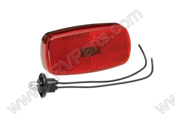 Red Clearance Light with Reflex Lens 59 Ser Black Base SKU2228 - Click Image to Close