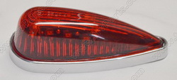 1 Straight Base Red 14 LED Teardrop No Gasket sku2929 - Click Image to Close
