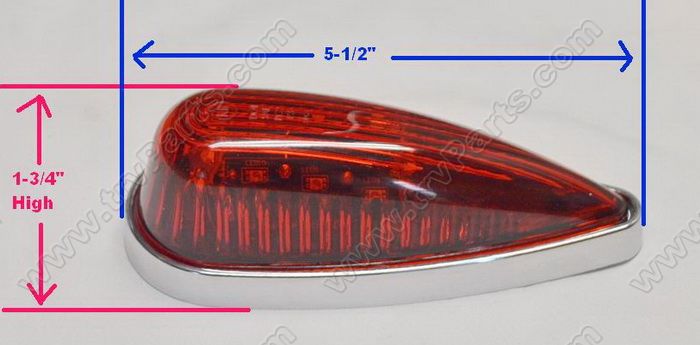 1 Straight Base Red 10 LED Teardrop Marker Light sku2396 - Click Image to Close