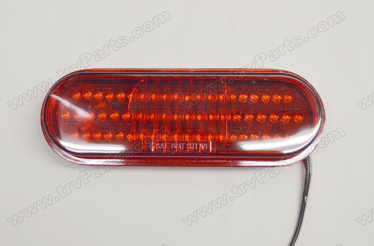 Red 60 LED 6 in Oval STT Taillight with Out mnt Flange SKU2610 - Click Image to Close