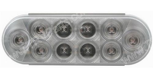 LED 6 inch Oval Courtesy Light Clear SKU524 - Click Image to Close