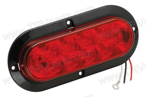Red LED Waterproof Oval Taillight SKU543 - Click Image to Close