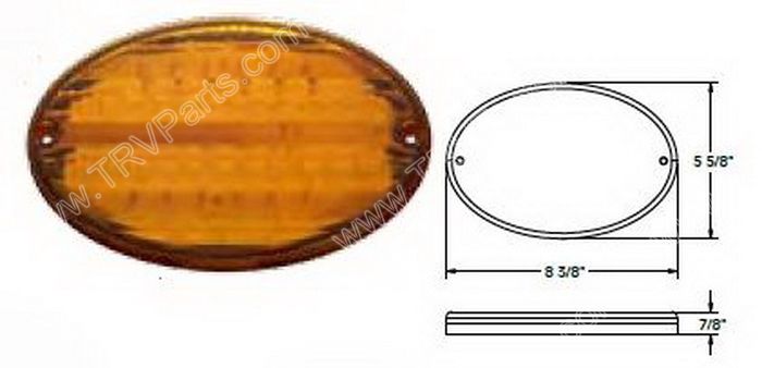 LED Oval Amber Turn Black base with 52 LEDs SKU2671 - Click Image to Close