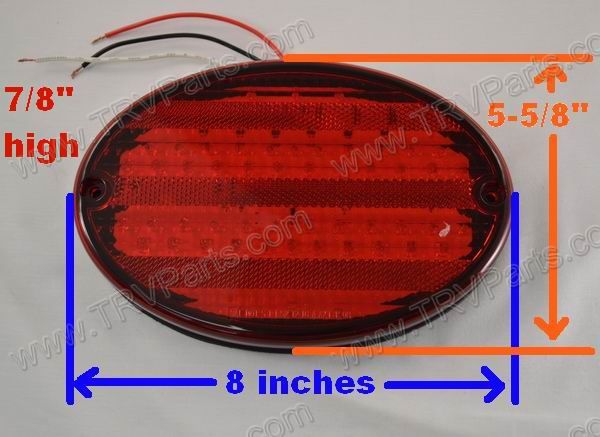 LED Oval Stop Tail and Turn Black base with 52 LEDs SKU1802 - Click Image to Close