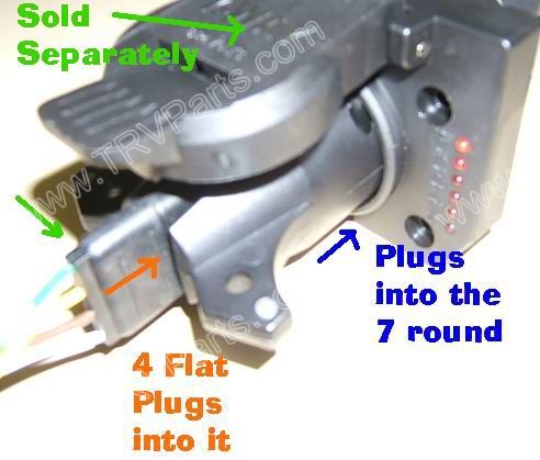 7-way Round to the 4 Flat Converter SKU370 - Click Image to Close