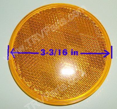 Amber 3-3/16 in Round Reflector SKU387 - Click Image to Close
