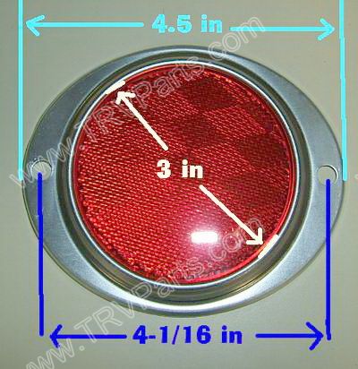 3 in Red Reflector in Aluminum Housing SKU383