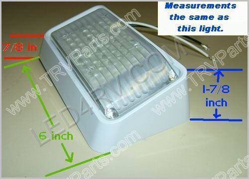 Patio LED Light 6 by 3.25 inch with Amber Lens in White SKU1239 - Click Image to Close