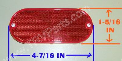 Oblong Red Reflector SKU434 - Click Image to Close