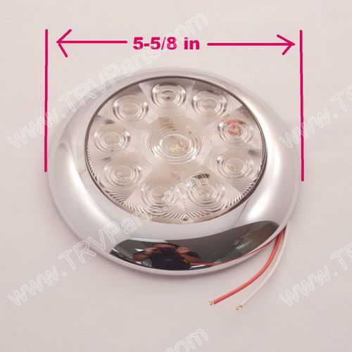 LED Scare light -10 Bright White LEDs Plastic Chrome SKU549