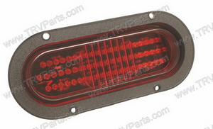 Red 52 LED 6 in Oval STT Taillight with mnt Flange SKU1956 - Click Image to Close