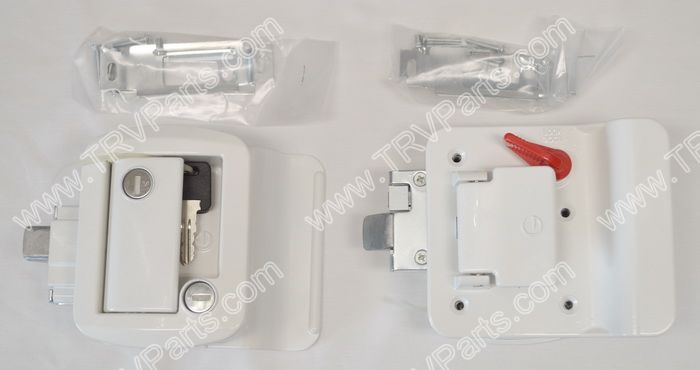 Two Keyed the Same Entrance door lock White paddle sku2619 - Click Image to Close