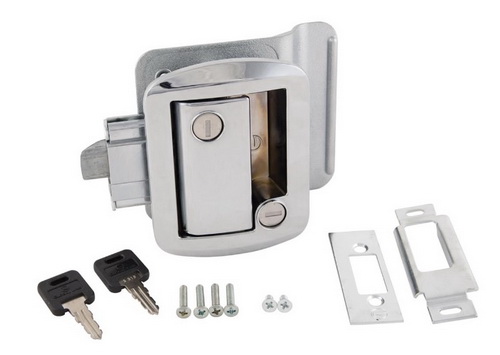 Global Entrance door lock Chrome w paddle and deadbolt sku2037 - Click Image to Close